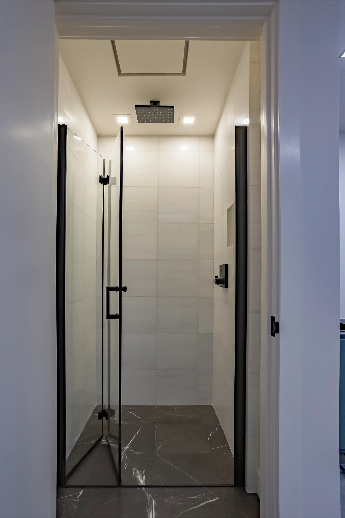 Marble Shower with Radiant Heat